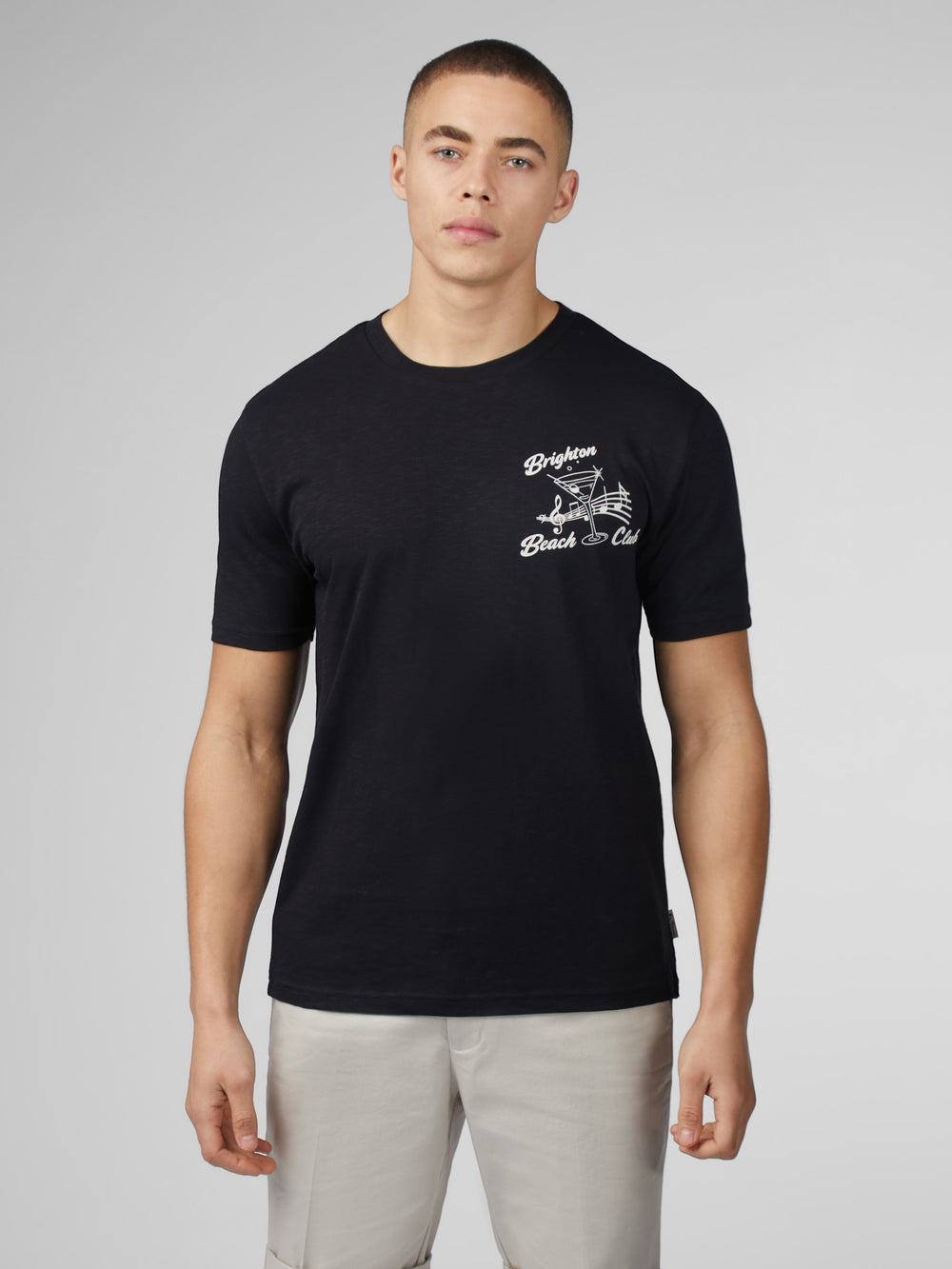 Camiseta Ben Sherman Signature Brighton Beach Club Negras | 625-GRSPKF