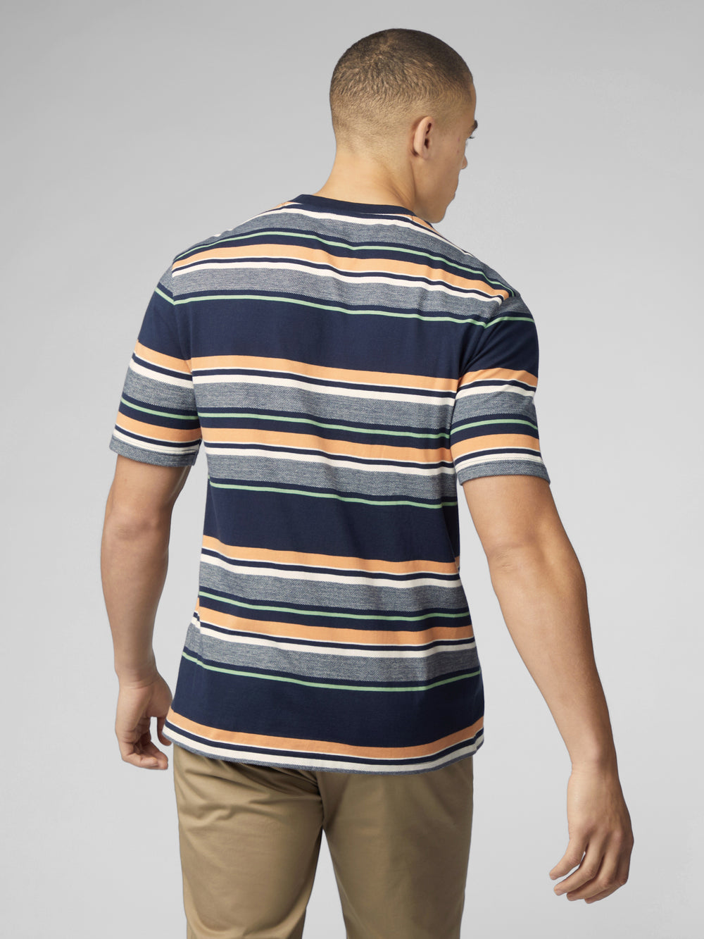 Camiseta Ben Sherman Signature Engineered Stripe Azul Marino | 827-QZNECJ