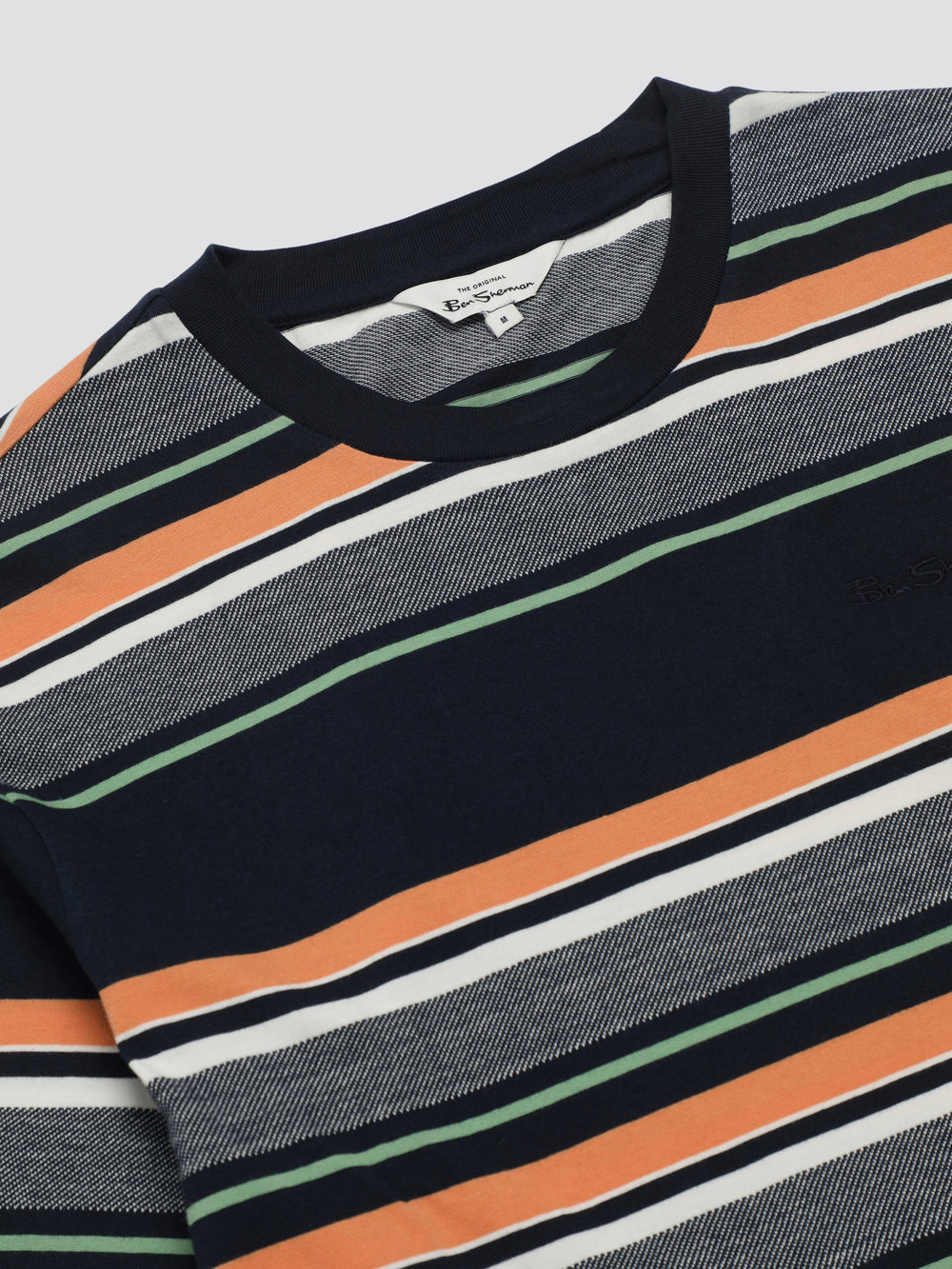 Camiseta Ben Sherman Signature Engineered Stripe Azul Marino | 827-QZNECJ