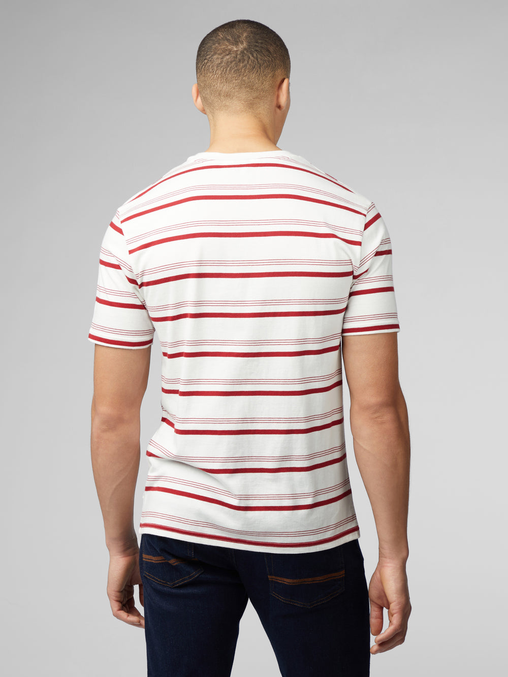 Camiseta Ben Sherman Signature Fine Stripe Blancas | 403-XDAWNE