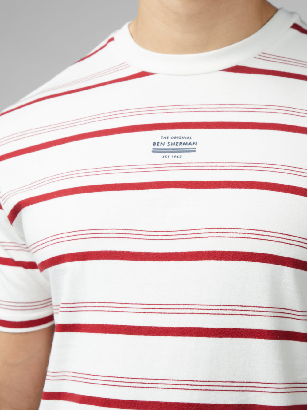 Camiseta Ben Sherman Signature Fine Stripe Blancas | 403-XDAWNE