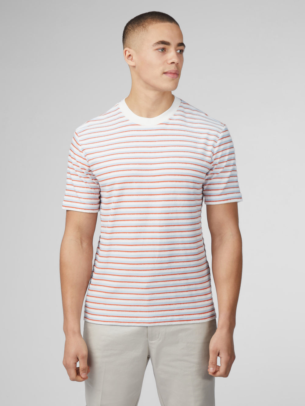 Camiseta Ben Sherman Signature Loopback Stripe Azules | 732-YGPBJW