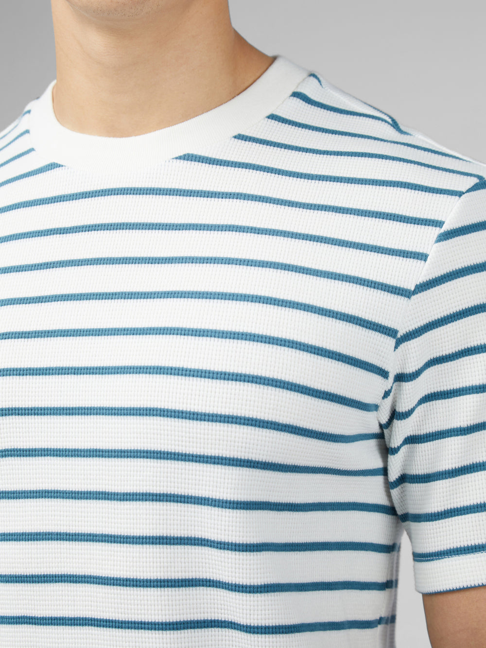 Camiseta Ben Sherman Signature Waffle Stripe Blancas | 895-ILHFNE