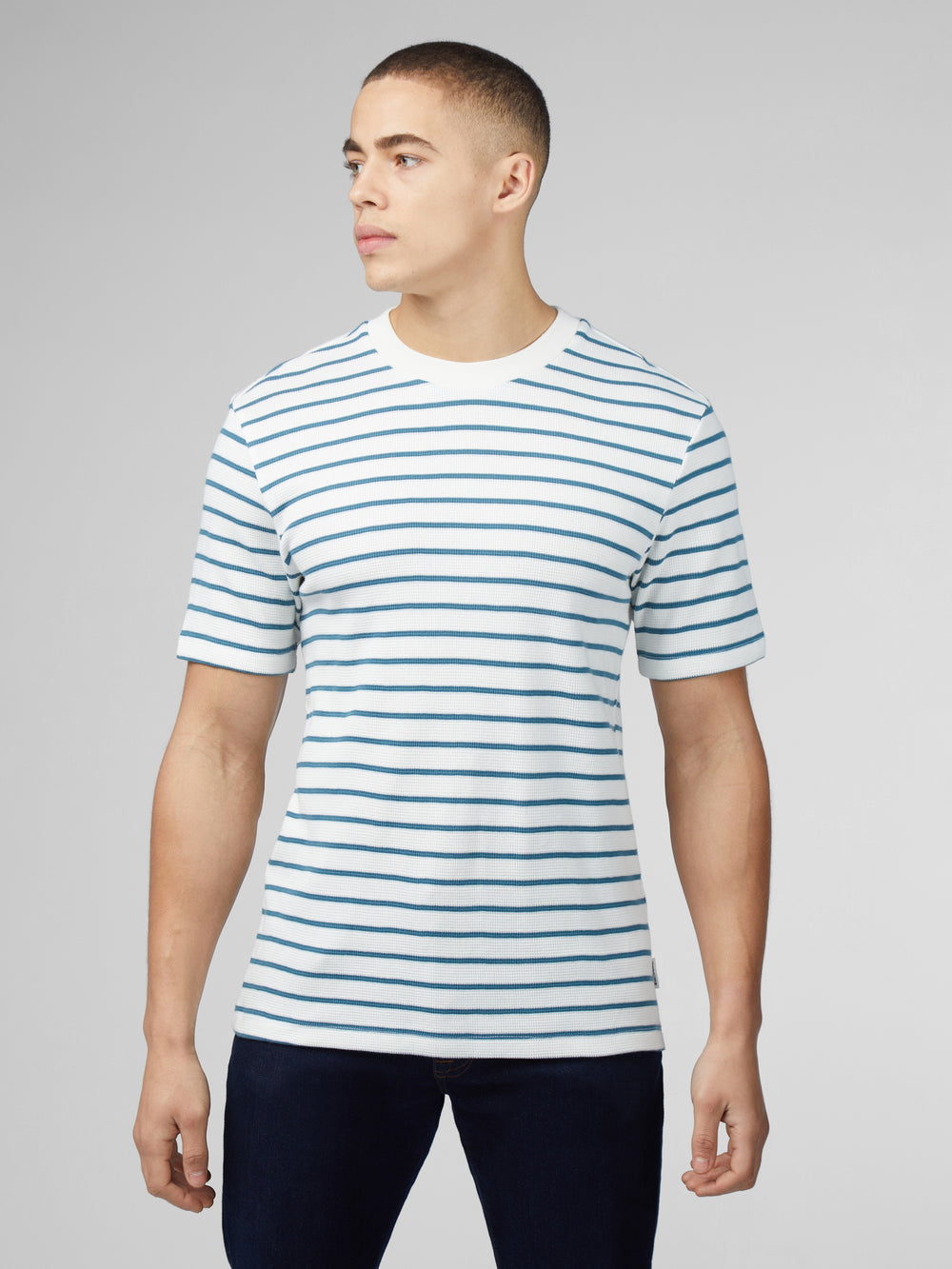 Camiseta Ben Sherman Signature Waffle Stripe Blancas | 895-ILHFNE