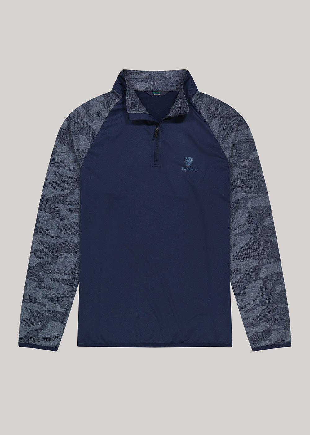 Chompas Ben Sherman Camo Jacq. Sleeve Quarter Zip Azul Marino | 601-TMDRAQ