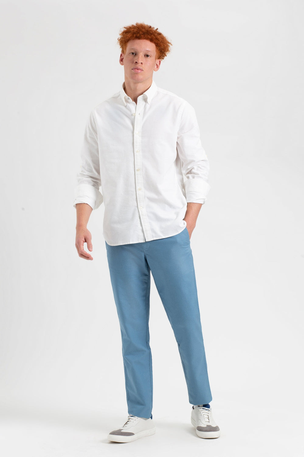 Pantalon Ben Sherman Beatnik Oxford Slim Taper Garment Dye Chino Azules | 059-LFTXWJ