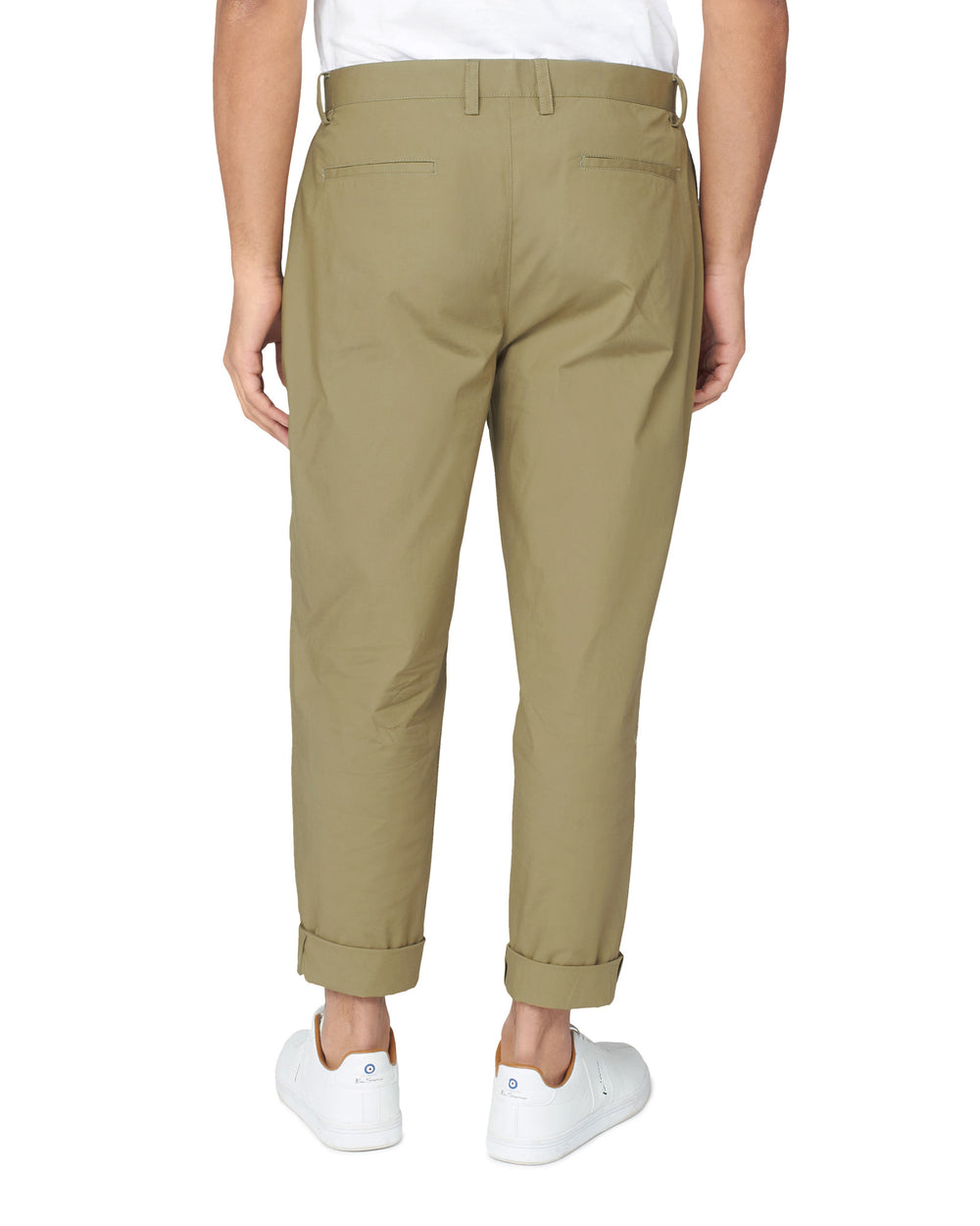 Pantalon Ben Sherman Poplin Relaxed-Taper Pleated Verde Oliva | 108-ITBYGN