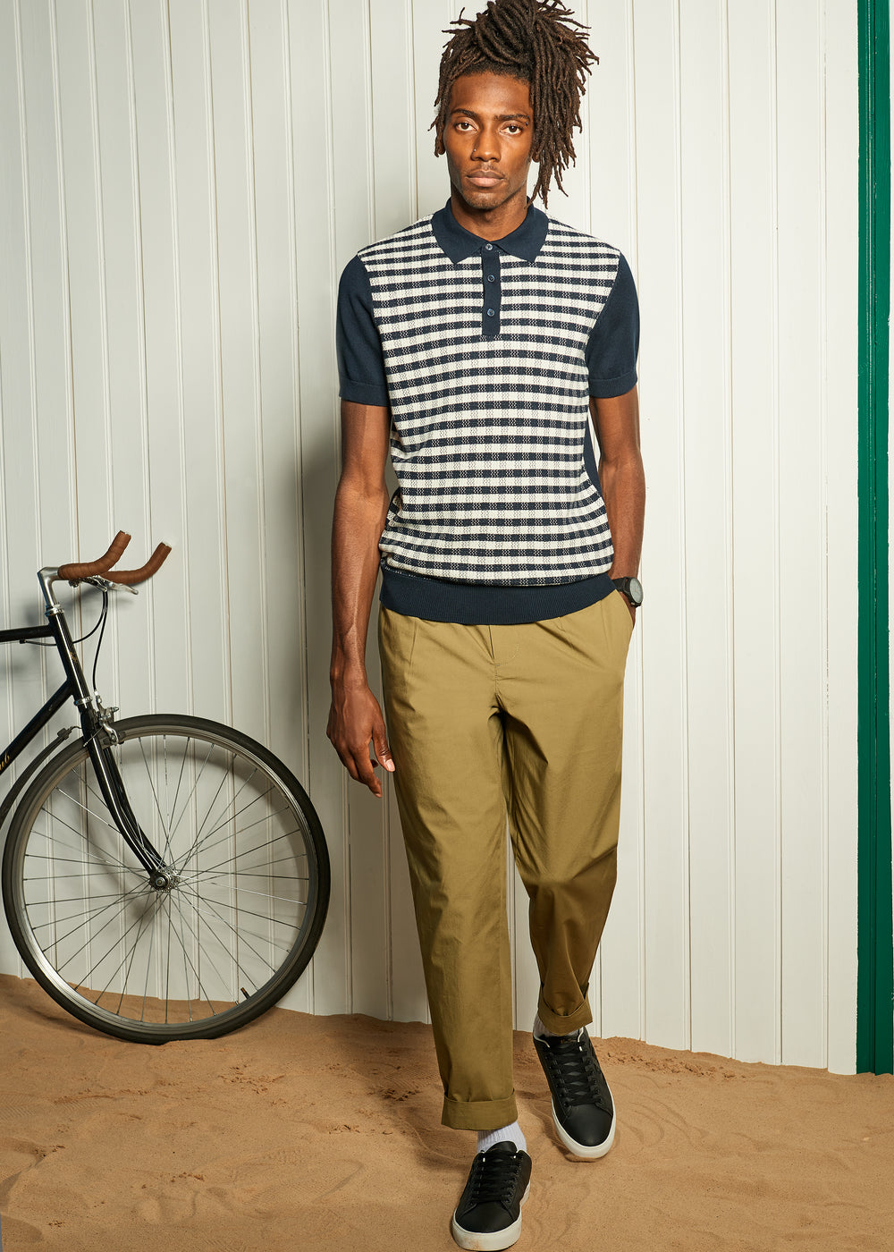 Pantalon Ben Sherman Poplin Relaxed-Taper Pleated Verde Oliva | 108-ITBYGN