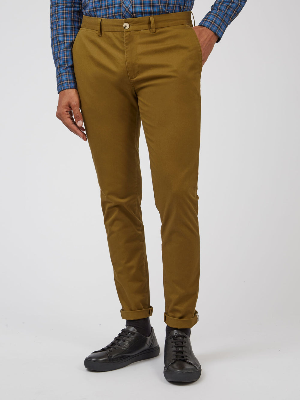 Pantalon Ben Sherman Signature Skinny Stretch Chino Marrones | 250-HPFDBR