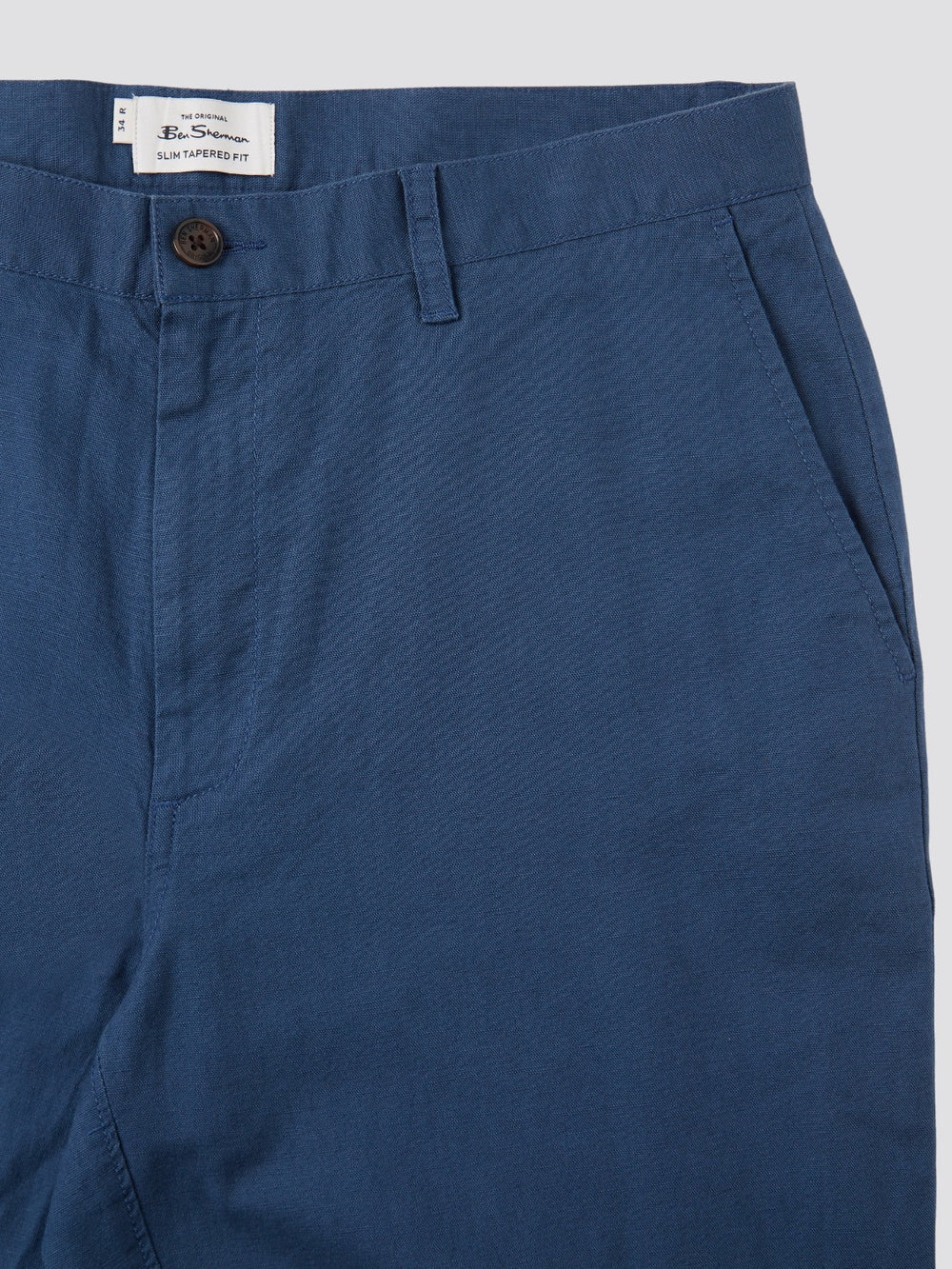 Pantalon Ben Sherman Signature Slim Taper Linen Azules | 290-FMDQGH