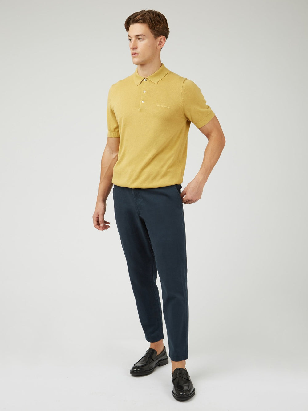 Pantalon Ben Sherman Signature Slim Taper Linen Verde | 781-EKZLAF