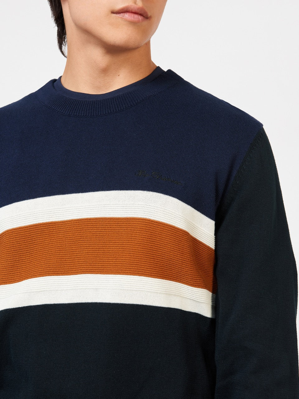 Prendas De Punto Ben Sherman Chest Stripe Crewneck Negras | 120-JGVKRD