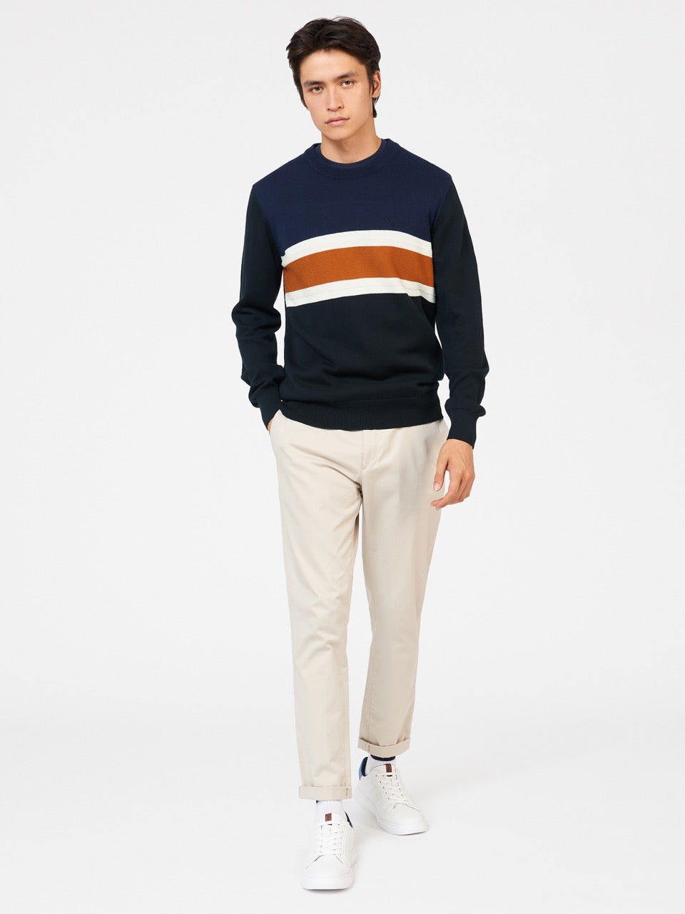 Prendas De Punto Ben Sherman Chest Stripe Crewneck Negras | 120-JGVKRD