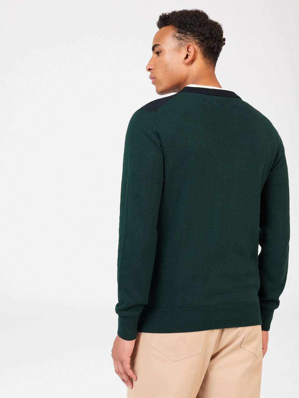 Prendas De Punto Ben Sherman Chest Stripe Crewneck Verde Oscuro | 241-EGDKPY