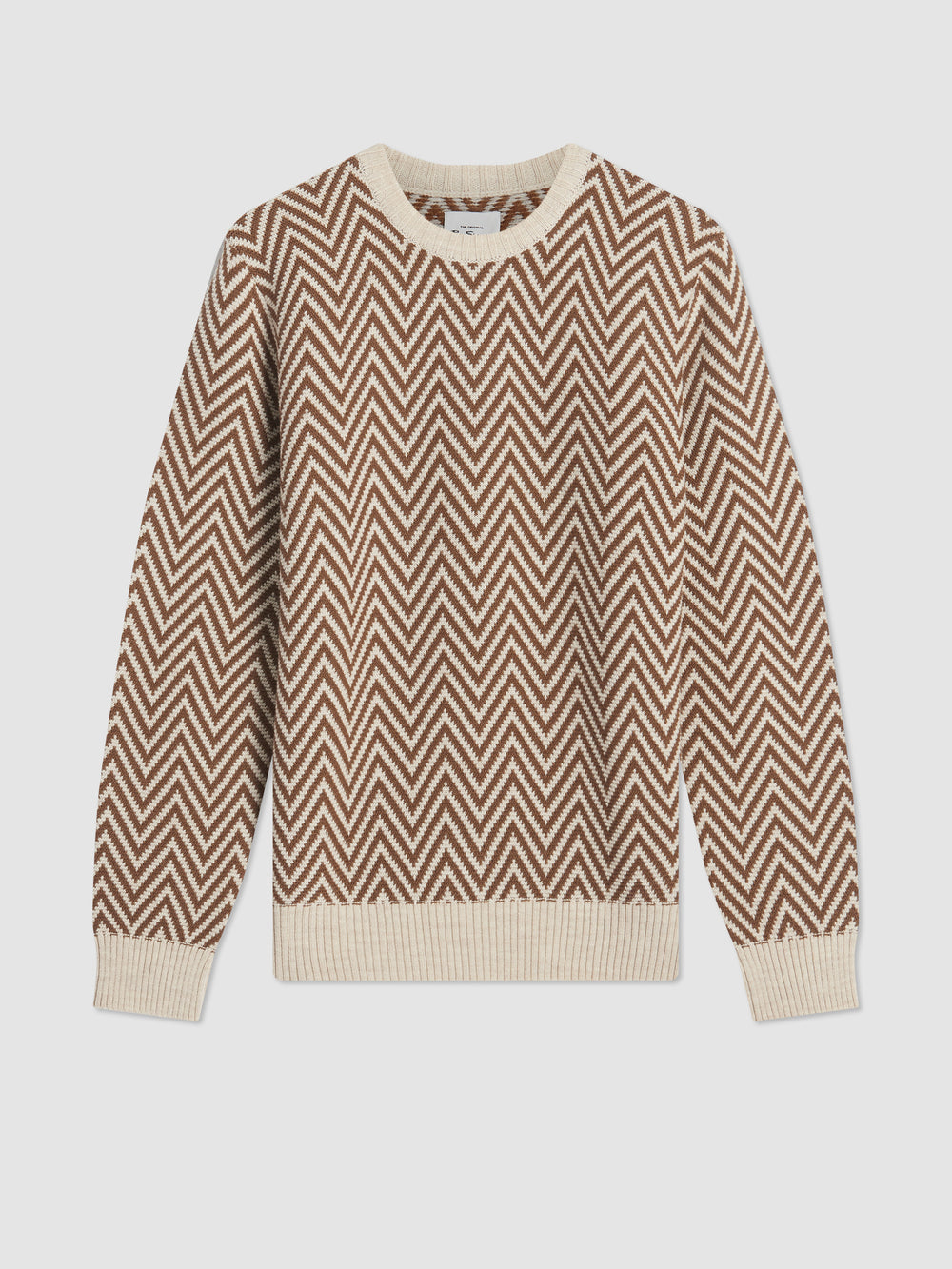 Prendas De Punto Ben Sherman Chevron Jacquard Crewneck Blancas | 103-CWJFHX