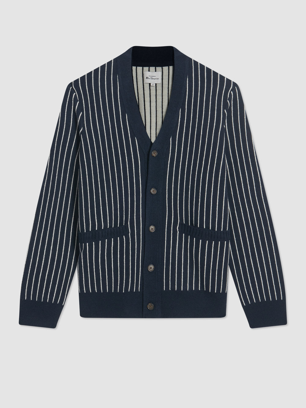 Prendas De Punto Ben Sherman Jacquard Stripe Cardigan Azul Marino | 271-VOYJQZ