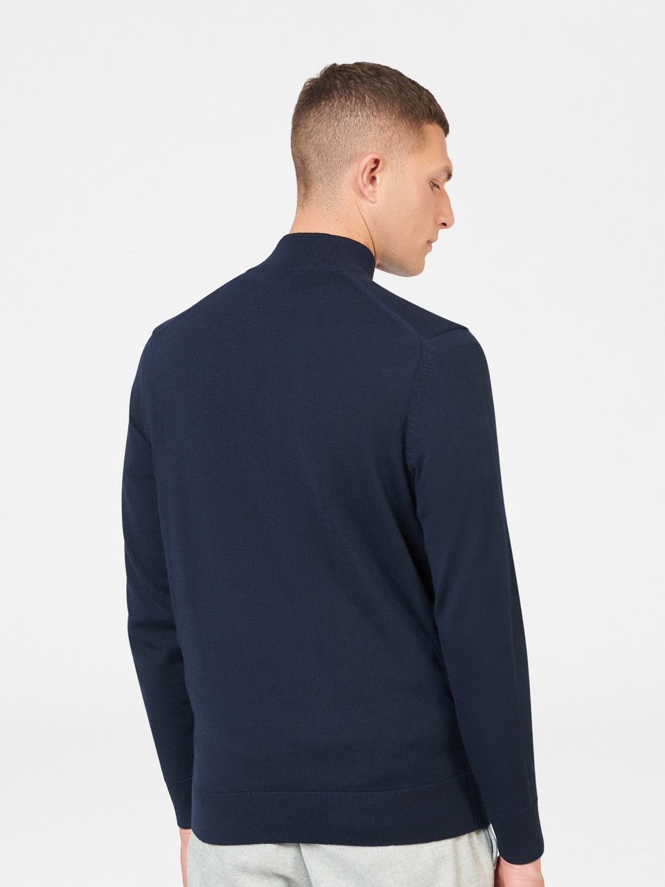 Prendas De Punto Ben Sherman Merino Half-Zip Azul Marino | 127-VXCMBO