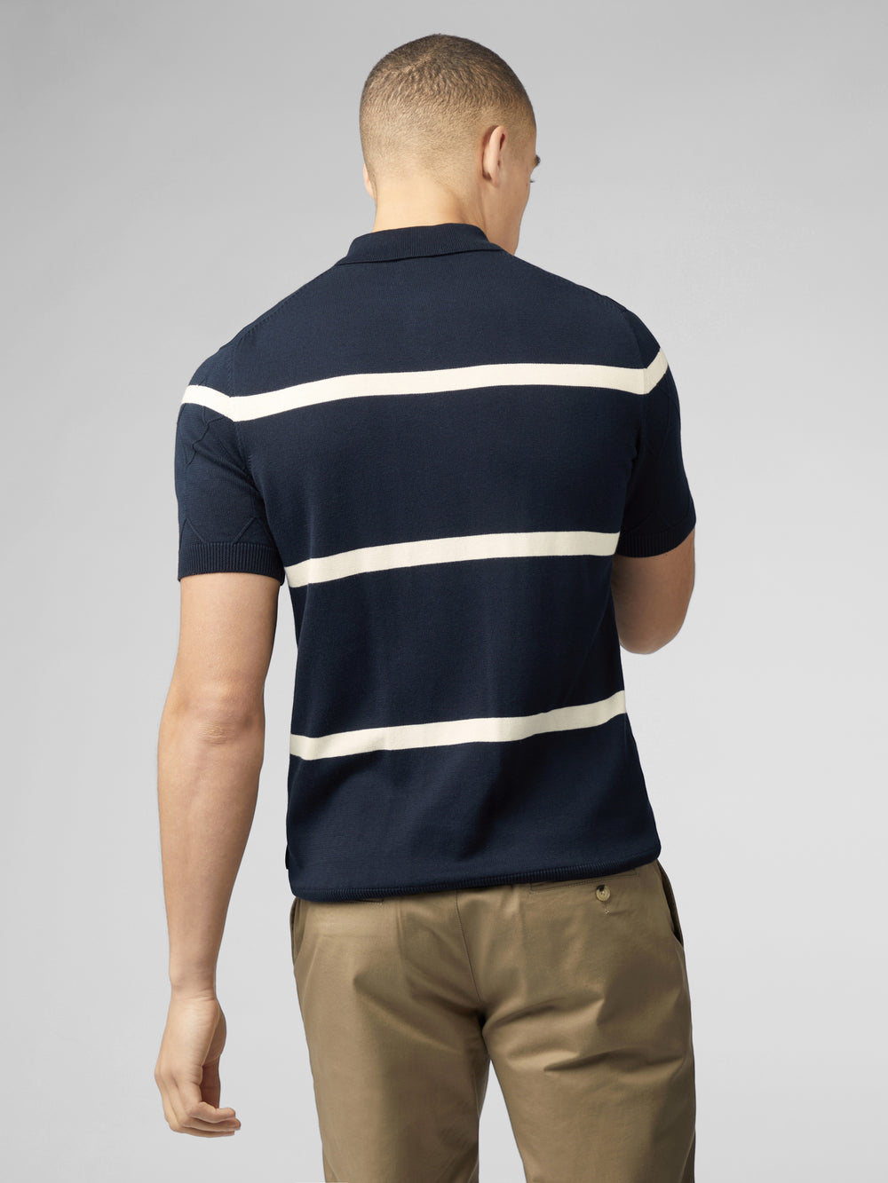 Prendas De Punto Ben Sherman Signature Argyle Stripe Polo Azul Marino | 193-ZQABLR