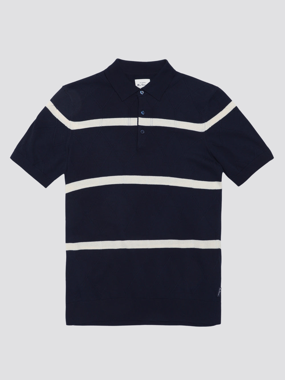 Prendas De Punto Ben Sherman Signature Argyle Stripe Polo Azul Marino | 193-ZQABLR