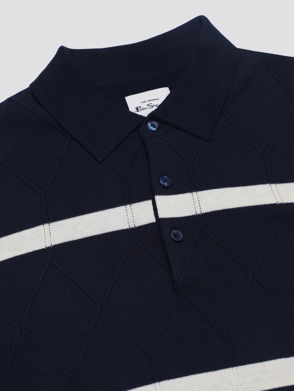 Prendas De Punto Ben Sherman Signature Argyle Stripe Polo Azul Marino | 193-ZQABLR