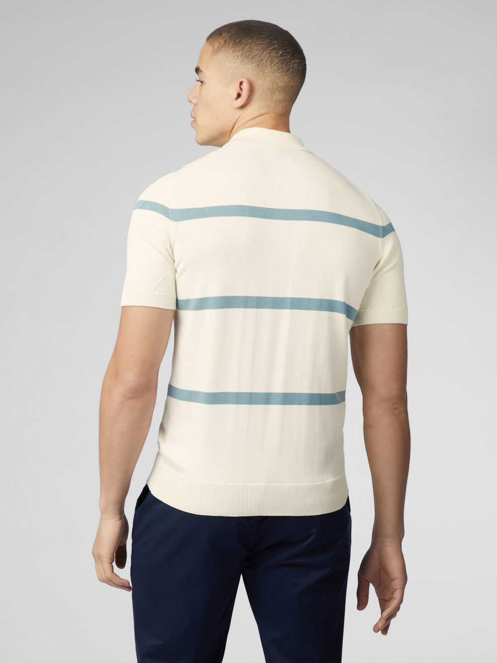 Prendas De Punto Ben Sherman Signature Argyle Stripe Polo Blancas | 680-NZWXPK