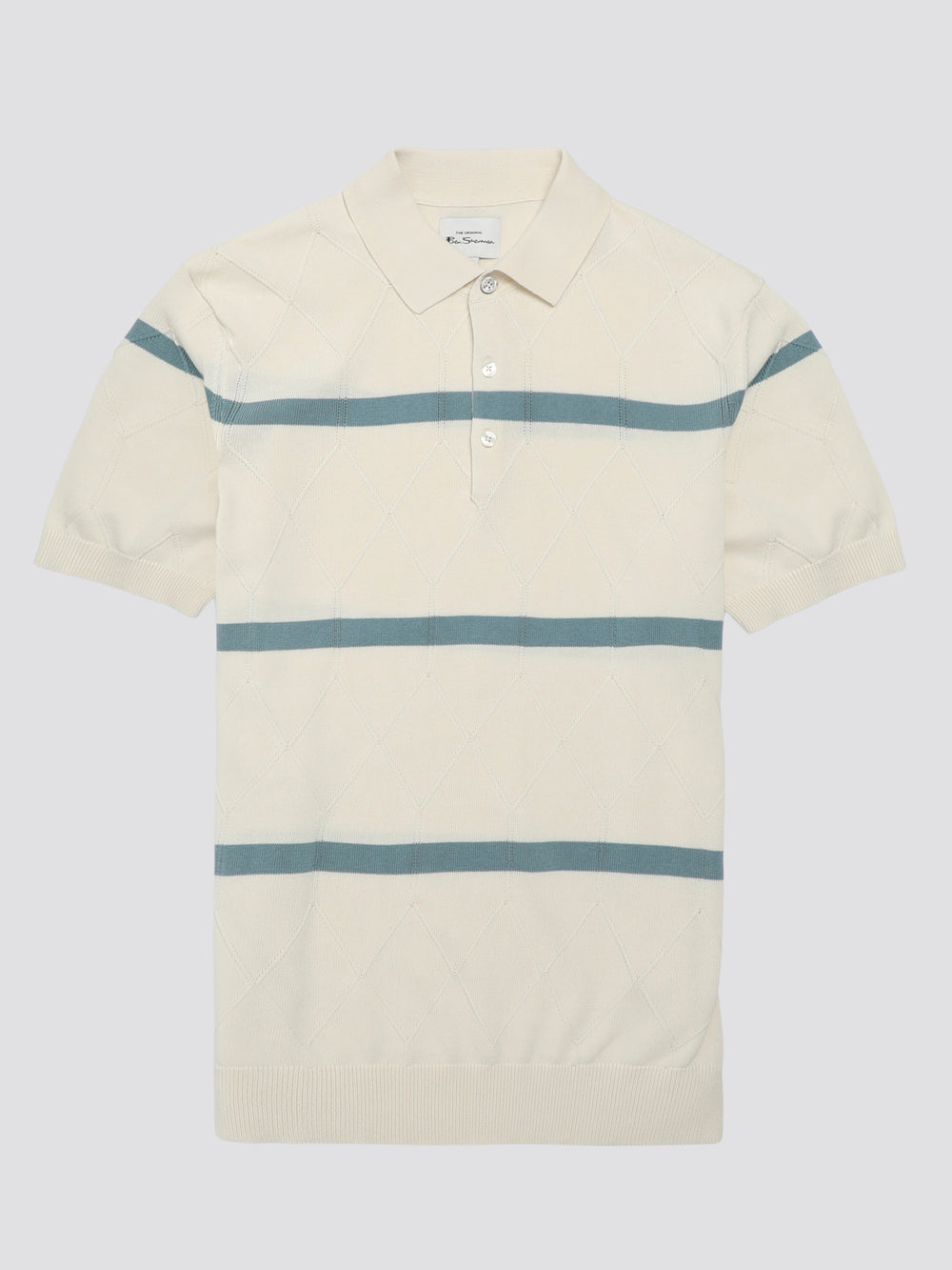 Prendas De Punto Ben Sherman Signature Argyle Stripe Polo Blancas | 680-NZWXPK