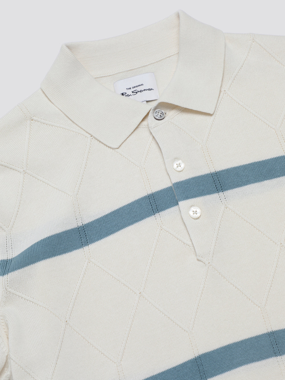 Prendas De Punto Ben Sherman Signature Argyle Stripe Polo Blancas | 680-NZWXPK