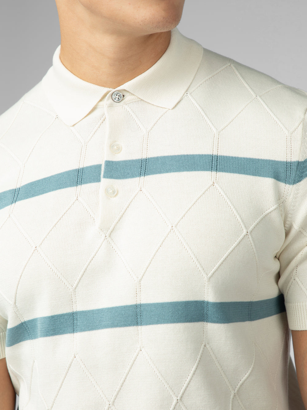 Prendas De Punto Ben Sherman Signature Argyle Stripe Polo Blancas | 680-NZWXPK