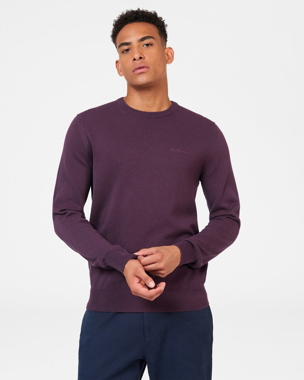 Prendas De Punto Ben Sherman Signature Crewneck Moradas | 246-NWHPVA