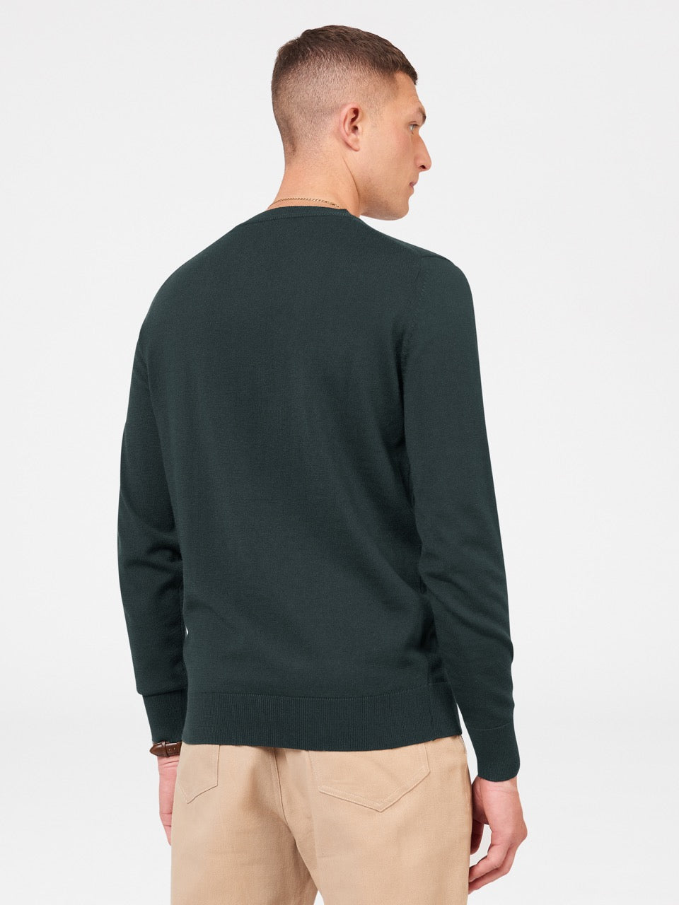 Prendas De Punto Ben Sherman Signature Merino Crewneck Verde Oscuro | 596-ALXJPT