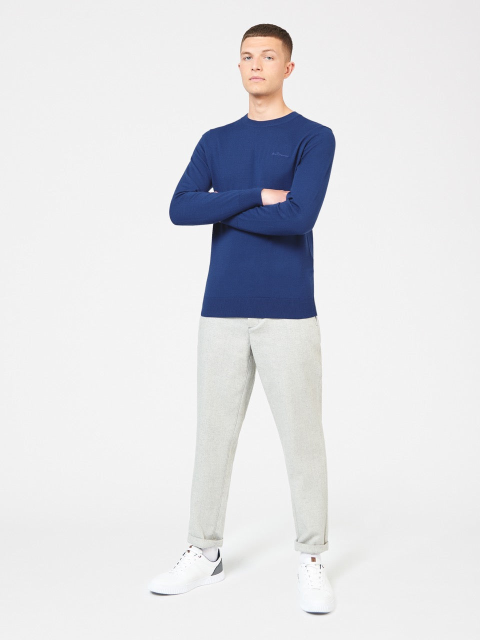 Prendas De Punto Ben Sherman Signature Merino Crewneck Azules | 572-OMVABD