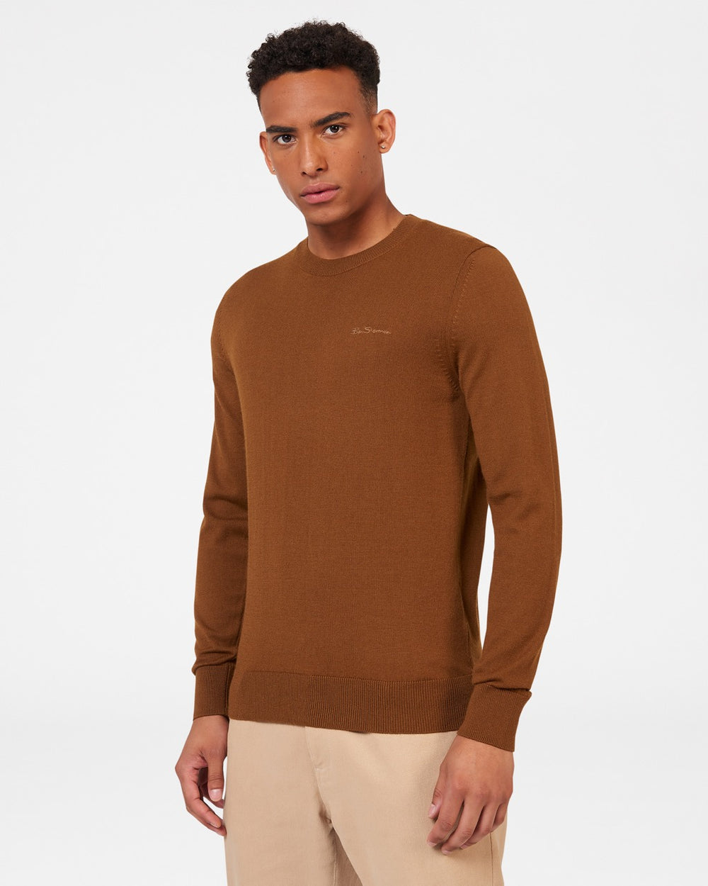 Prendas De Punto Ben Sherman Signature Merino Crewneck Marrones | 275-CHYSPJ