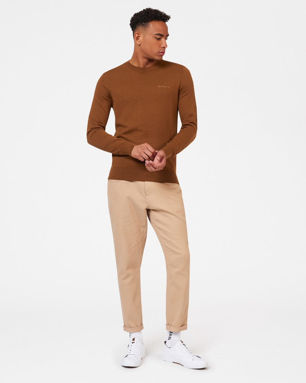 Prendas De Punto Ben Sherman Signature Merino Crewneck Marrones | 275-CHYSPJ