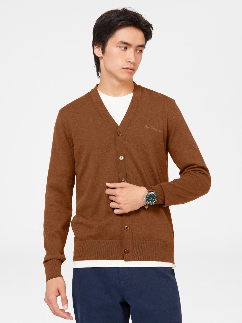 Prendas De Punto Ben Sherman Signature Merino Cardigan Marrones | 789-QEVMCG