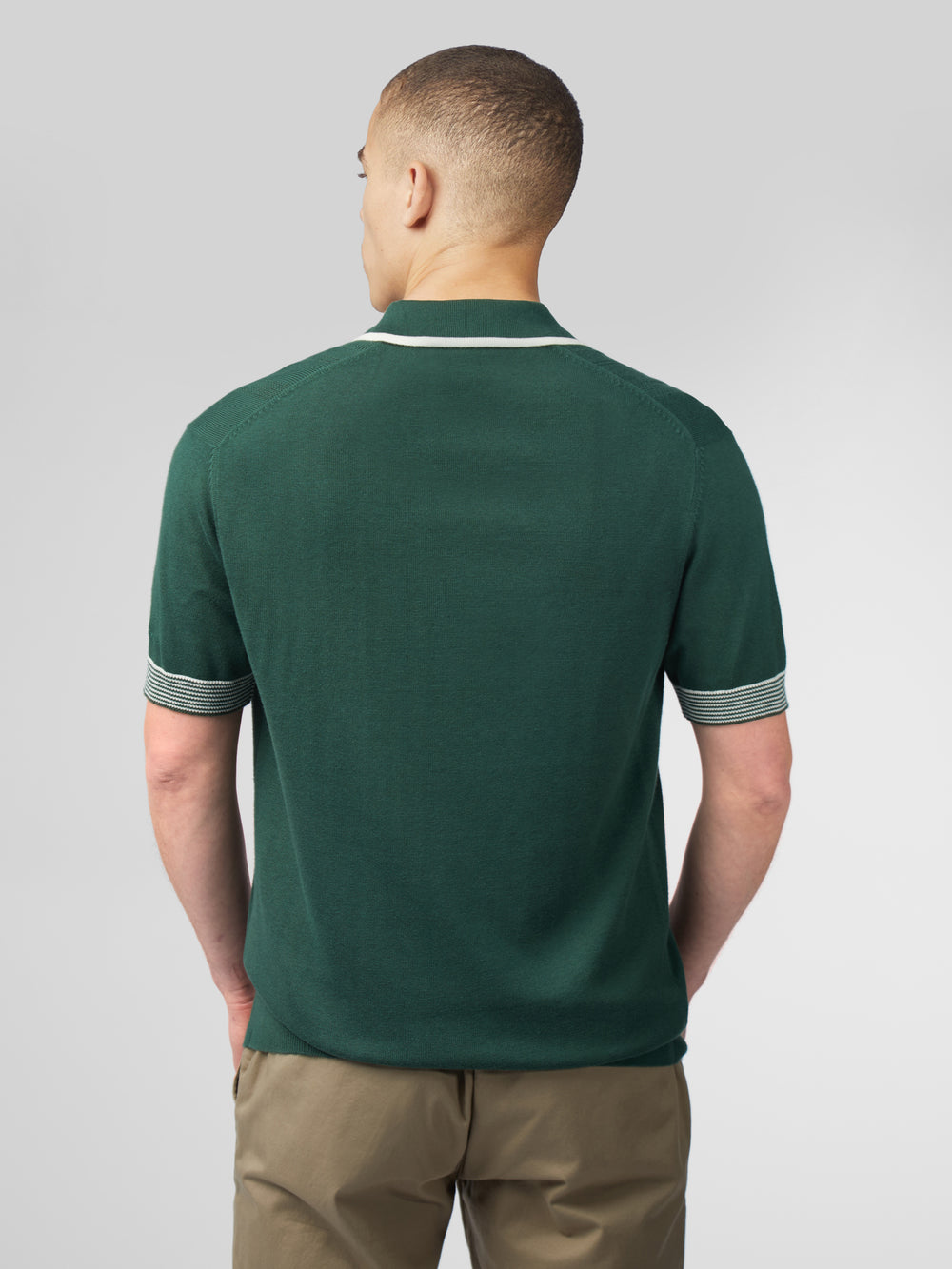 Prendas De Punto Ben Sherman Signature Open Neck Polo Verde | 213-SIHKAC