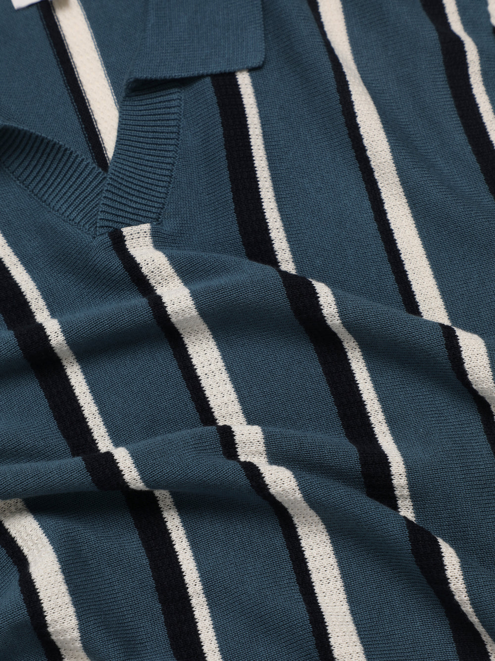 Prendas De Punto Ben Sherman Signature Vertical Stripe Open Neck Polo Turquesa | 973-ZJHVTP