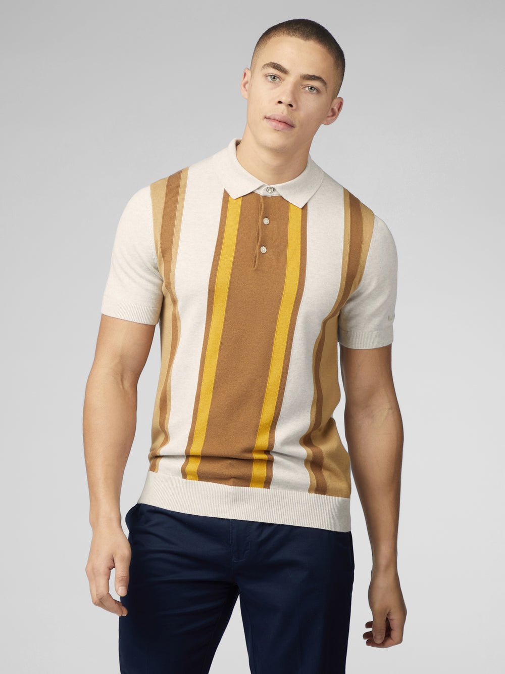 Prendas De Punto Ben Sherman Signature Vertical Stripe Polo Blancas | 865-UHLZTK