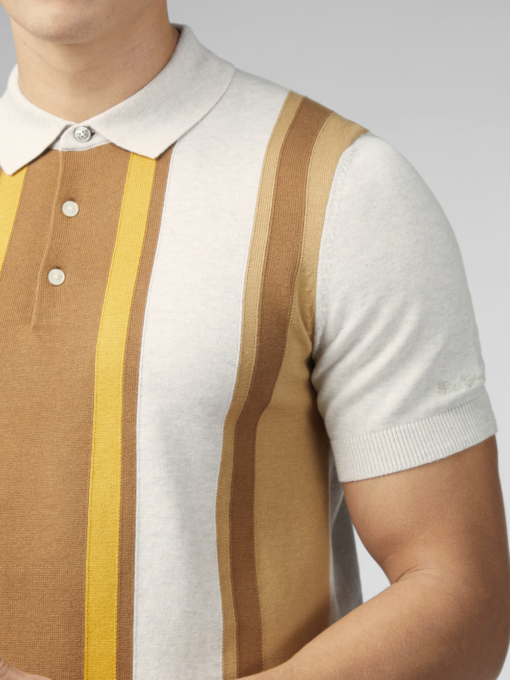 Prendas De Punto Ben Sherman Signature Vertical Stripe Polo Blancas | 865-UHLZTK