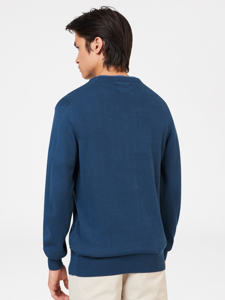 Prendas De Punto Ben Sherman Textured Crewneck Indigo | 094-GRWXOF