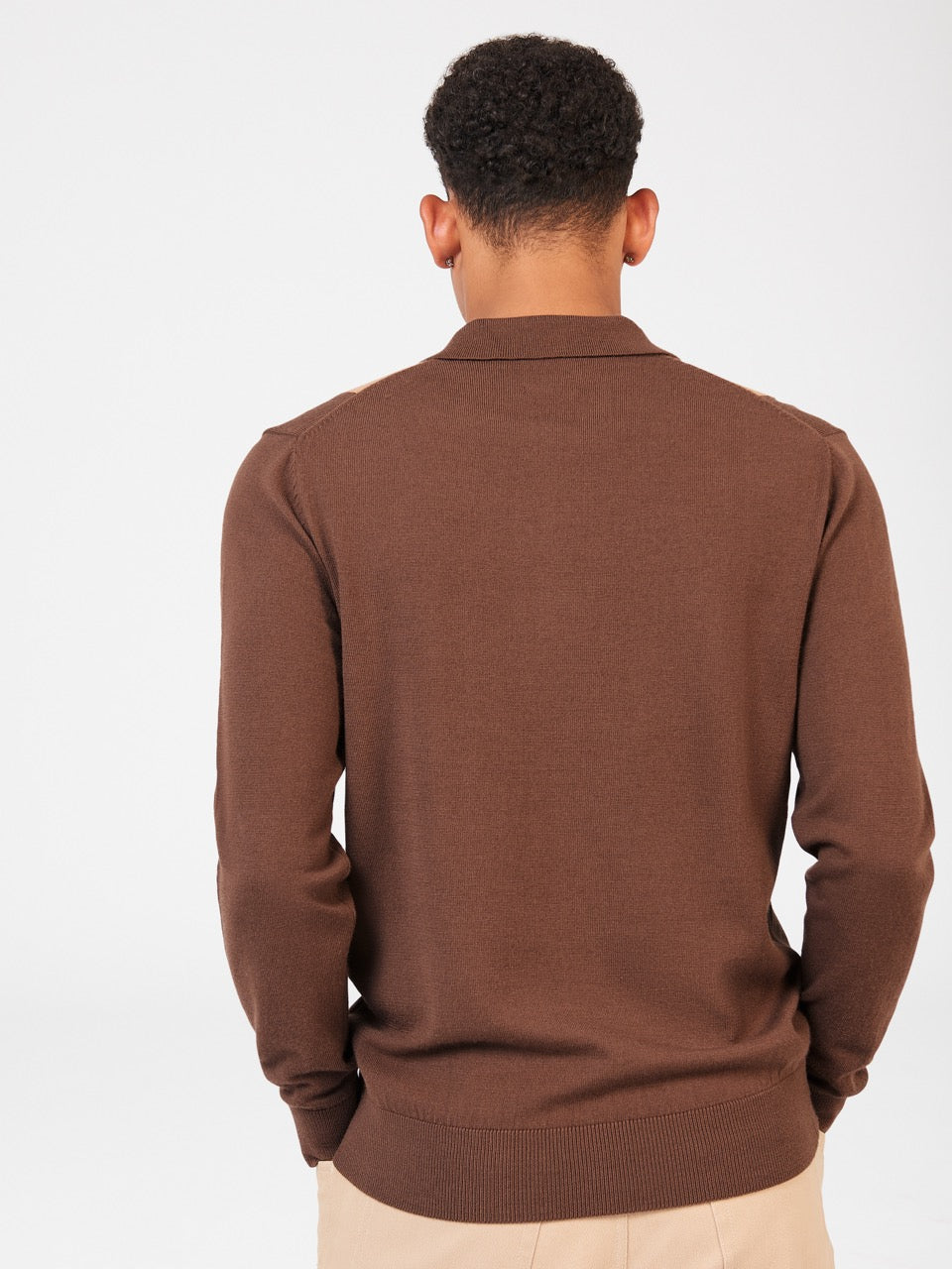 Suéteres De Cuello Polo Ben Sherman Block Stripe Merino Chocolate | 728-NYVHES