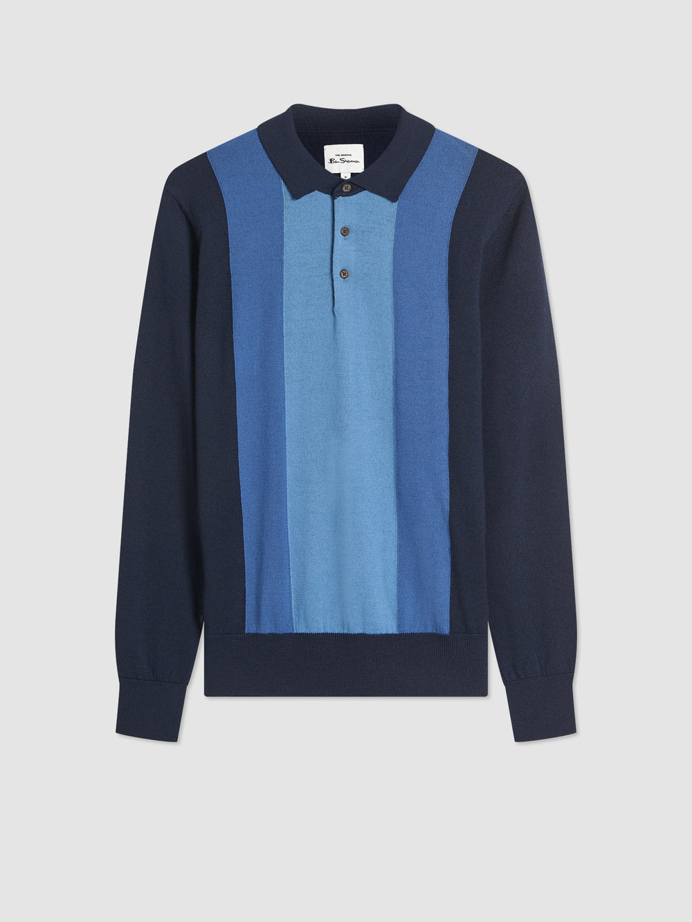 Suéteres De Cuello Polo Ben Sherman Block Stripe Merino Azul Marino | 830-TBGSQR