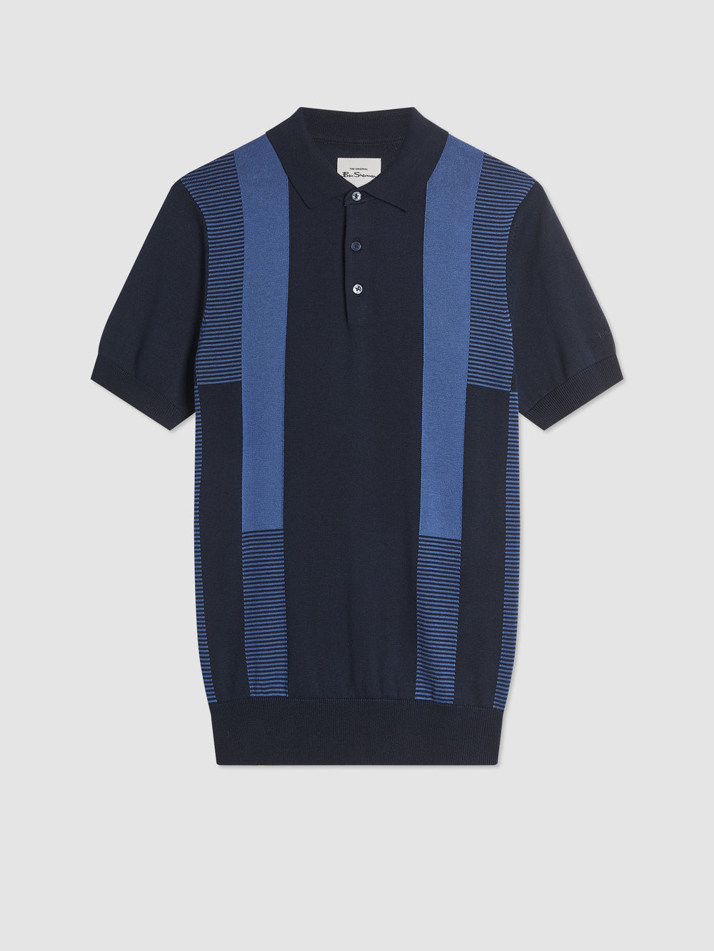 Suéteres De Cuello Polo Ben Sherman Intarsia Stripe Azul Marino | 674-RXMGPL