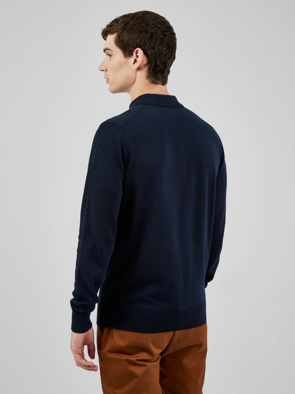 Suéteres De Cuello Polo Ben Sherman Signature Long-Sleeve Azul Marino | 073-GHQYEZ