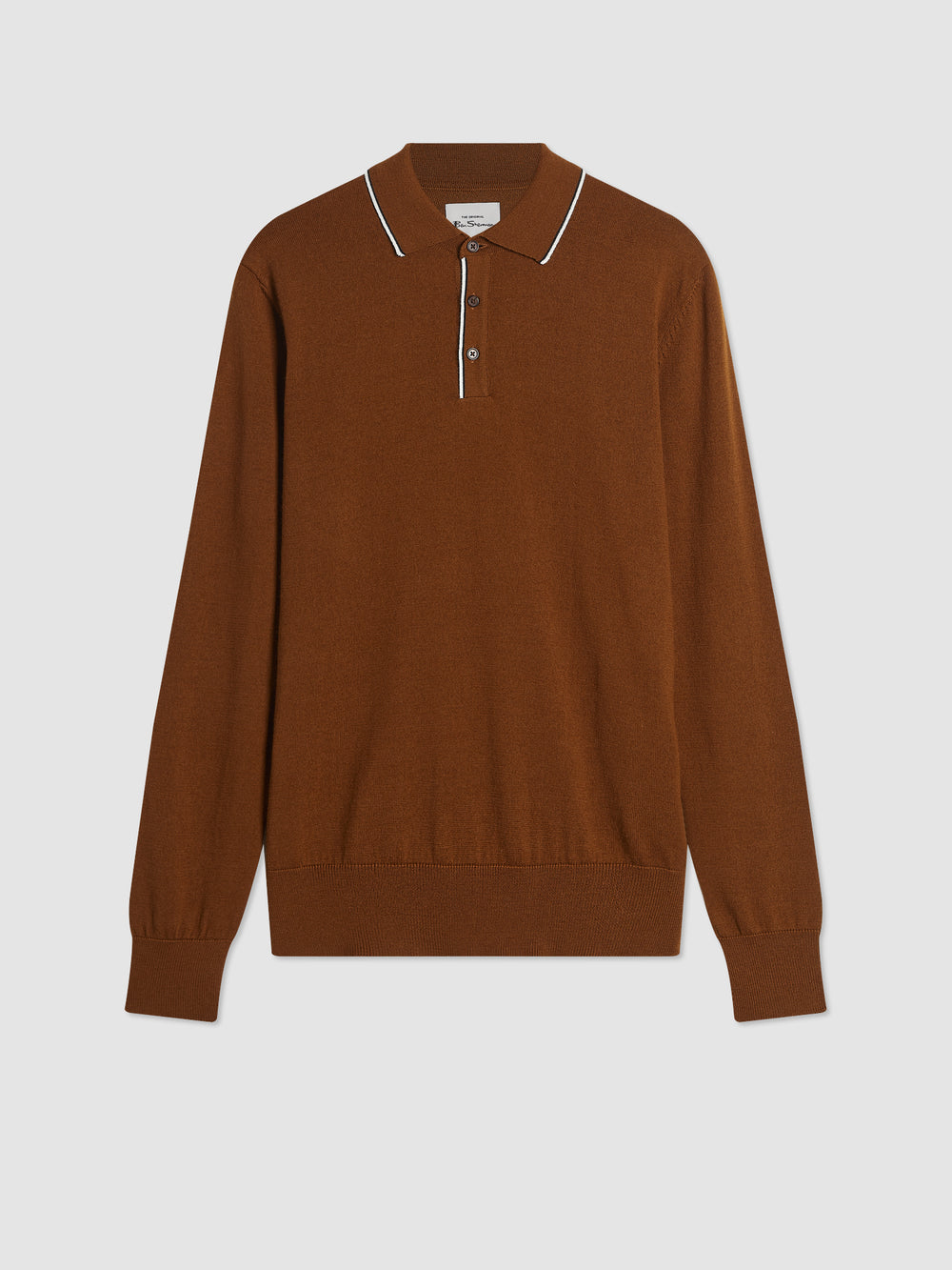 Suéteres De Cuello Polo Ben Sherman Tipped Merino Marrones | 248-HPMAZD