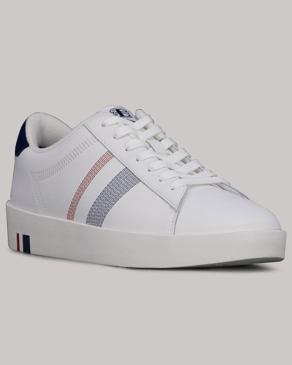 Zapatillas Ben Sherman Boxwell Blancas Azul Marino Rojas | 432-FKNERQ