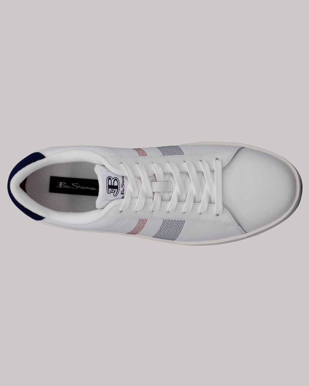 Zapatillas Ben Sherman Boxwell Blancas Azul Marino Rojas | 432-FKNERQ