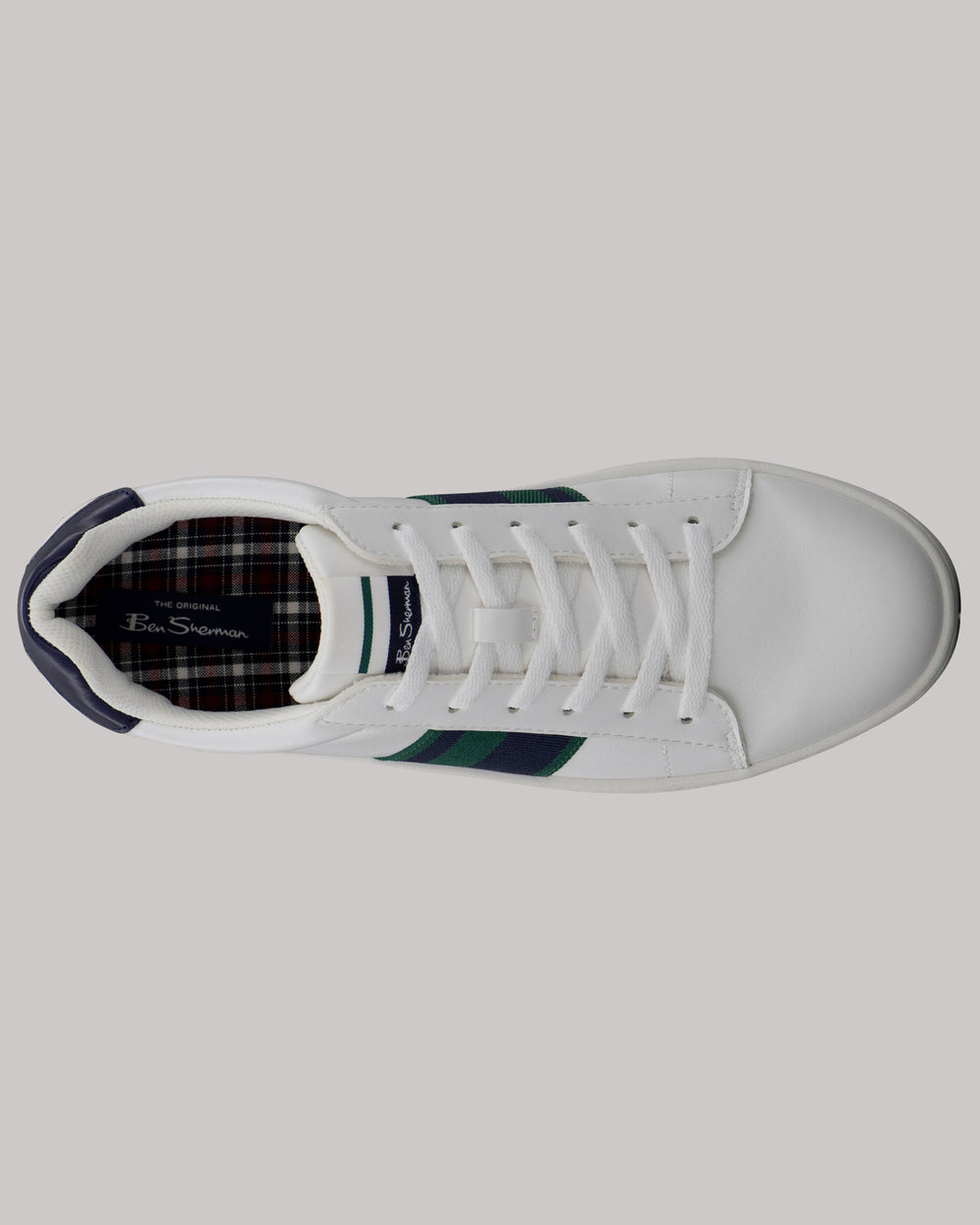 Zapatillas Ben Sherman Hampton Stripe Blancas Azul Marino Verde | 397-VPDAJW