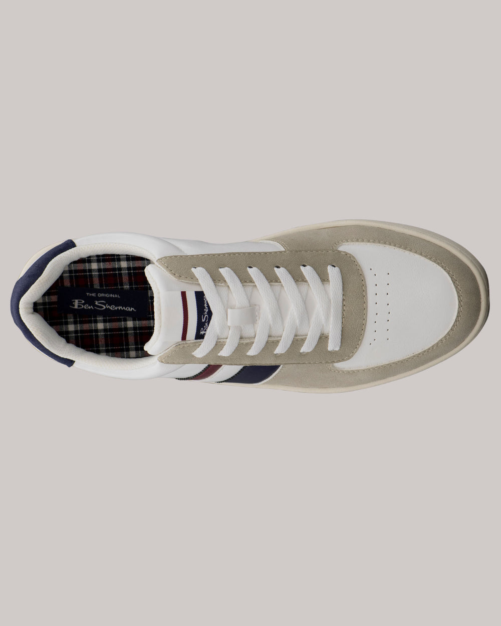 Zapatillas Ben Sherman Hyde Navy Stripe Blancas | 950-XMUQFR